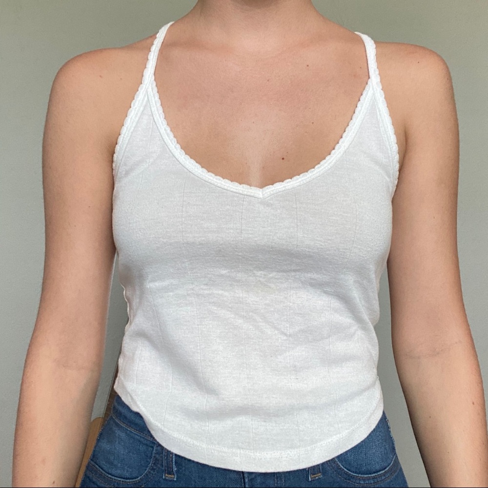 white racerback tank top